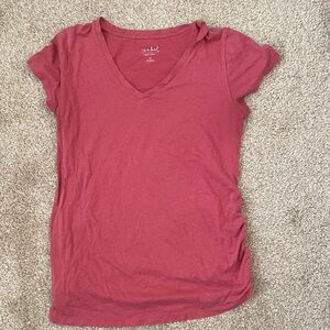 Isabel Maternity by Ingrid & Isabel Short Sleeve V-Neck Tee in Rose
